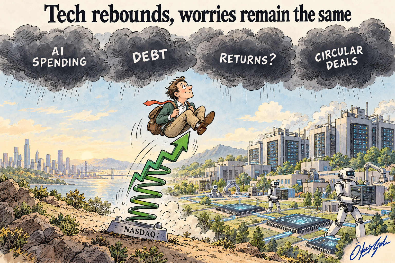 Tech rebounds, worries remain the same