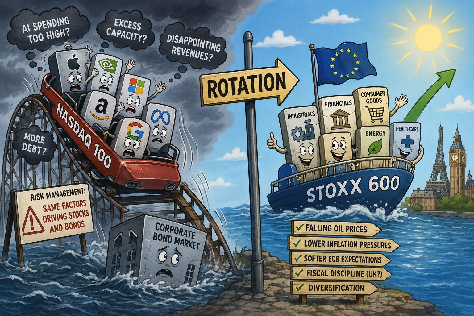 Europe catches a bid as tech worries resurface